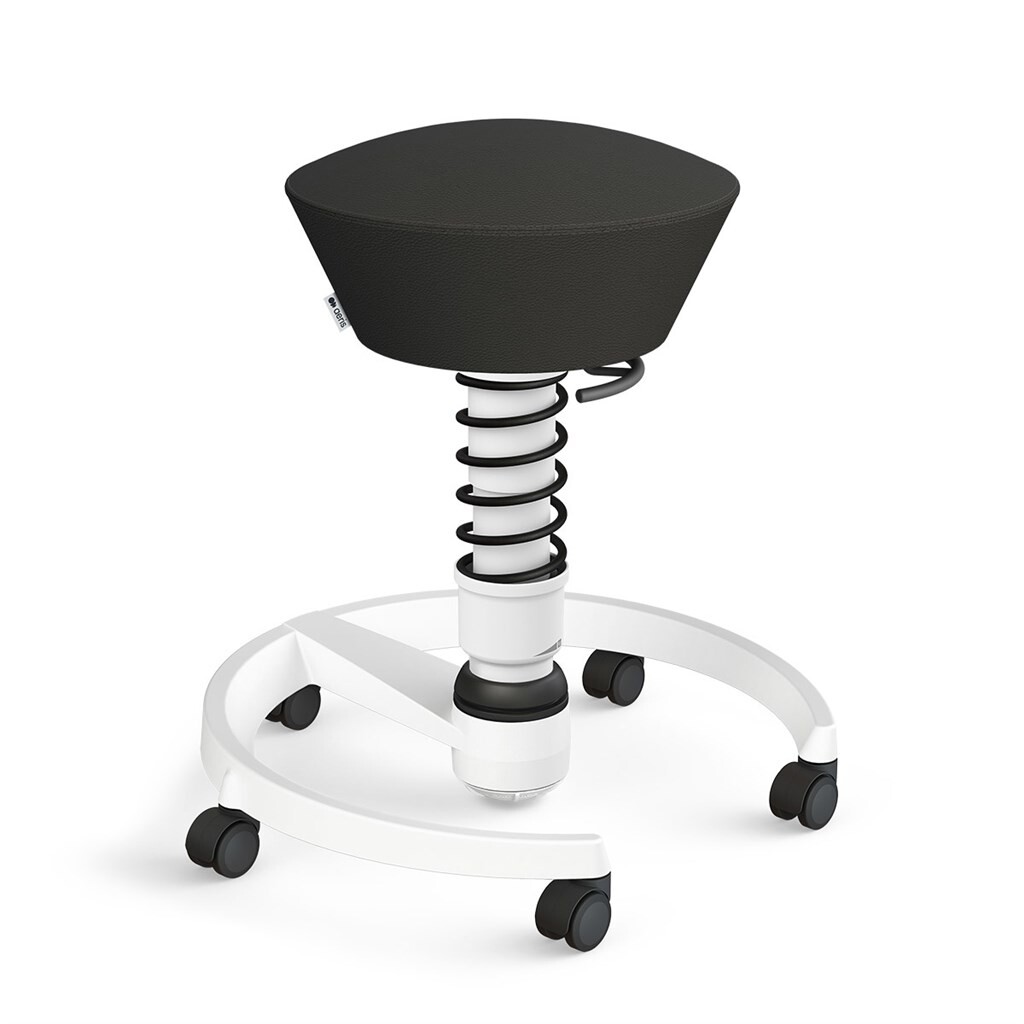 Ergonomische kruk Swopper Leer met wielen