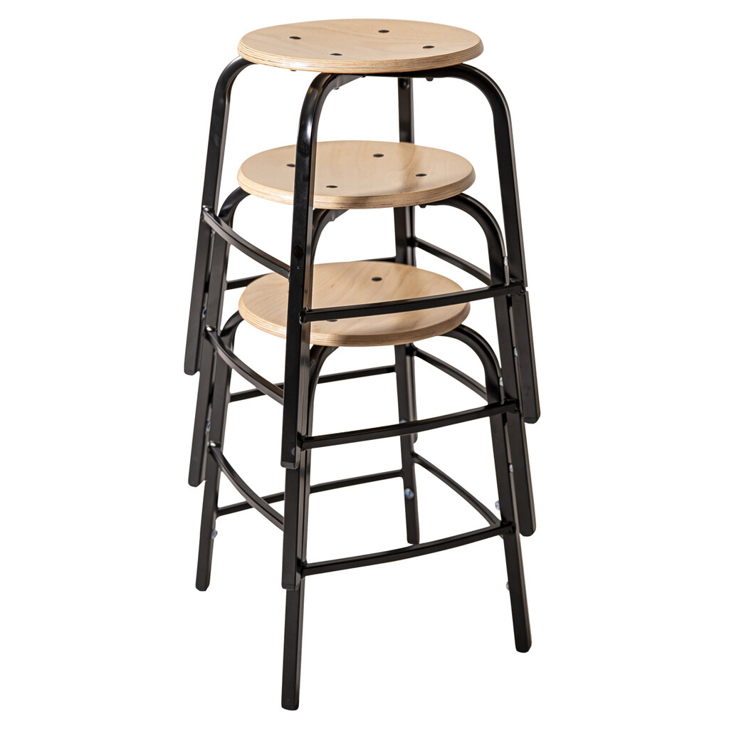Tabouret kruk W15 met houten zitting