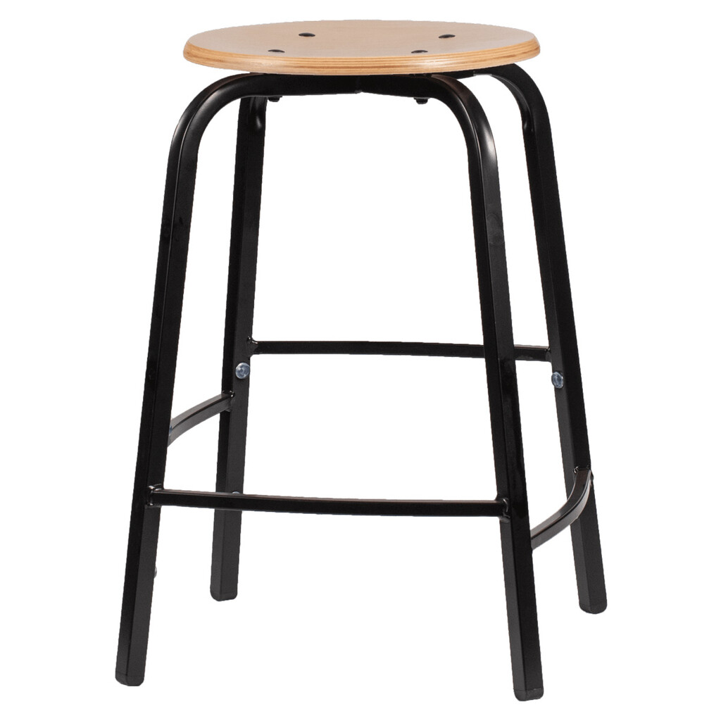 Tabouret kruk W15 met houten zitting