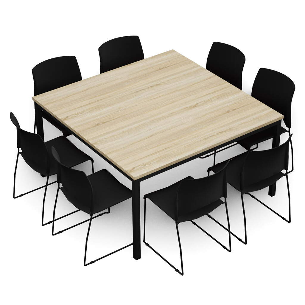 Kantineopstelling Standaard 140x140 incl. 8 Sting stoelen