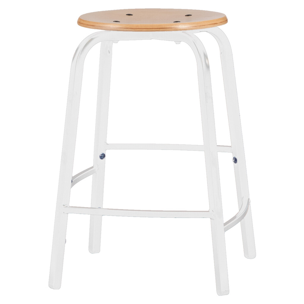 Tabouret kruk W15 met houten zitting