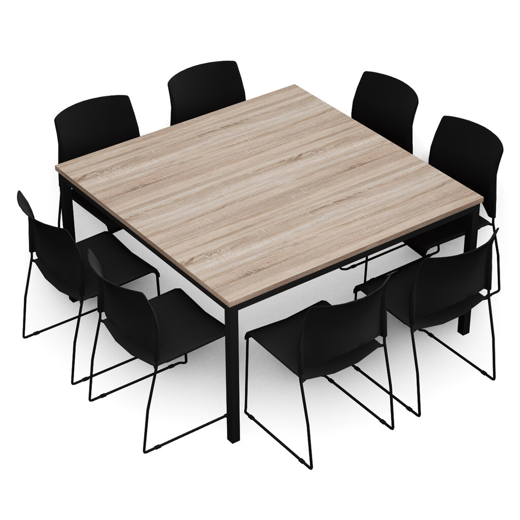 Kantineopstelling Standaard 140x140 incl. 8 Sting stoelen